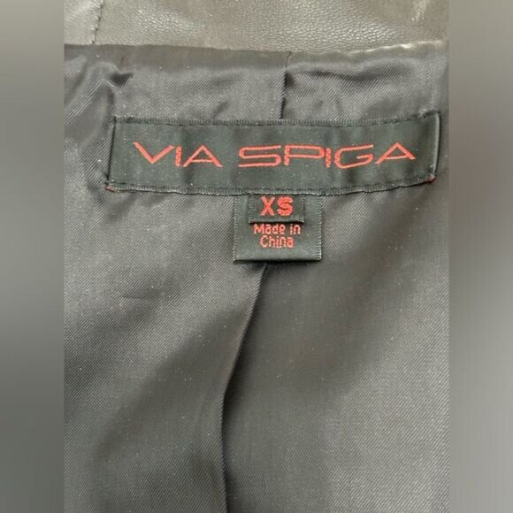 Via Spiga Genuine Leather Brown Jacket Women’s Sz XS - Picture 12 of 16